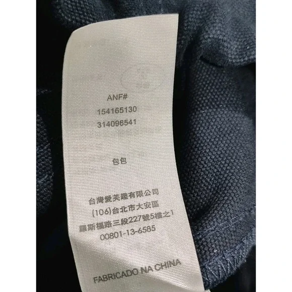 Abercrombie & Fitch Backpback navy blue womens Messenger bag purse Canvas - Picture 10 of 12